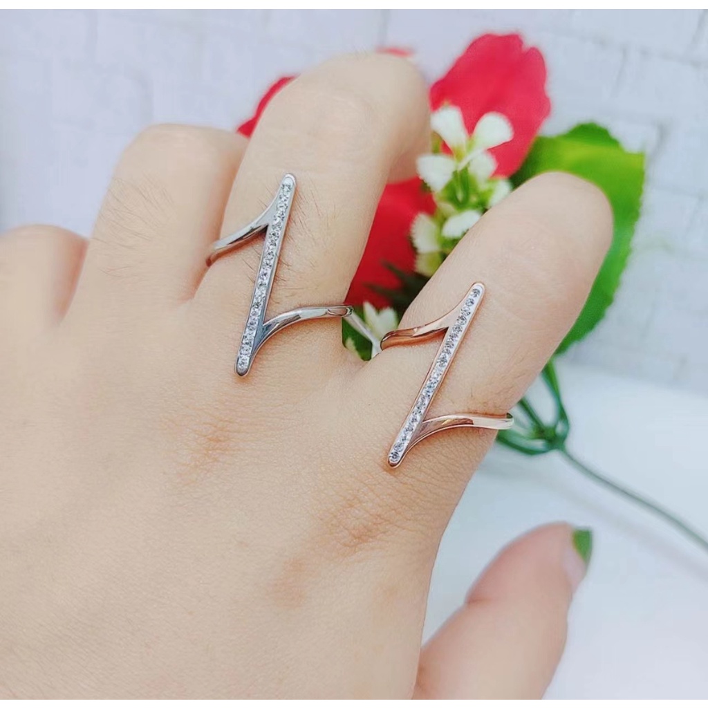 Cincin Titanium Permata Cantik Perhiasan Wanita K005