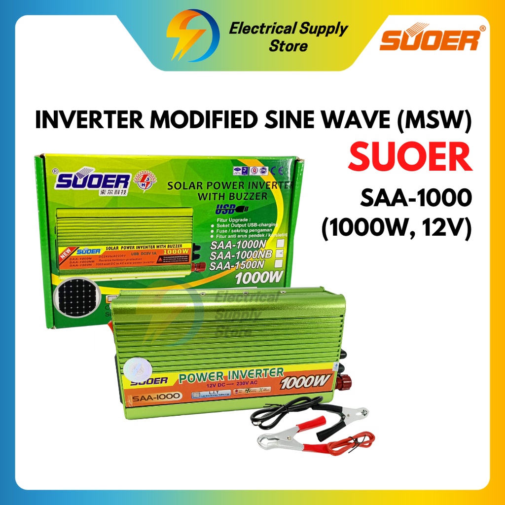 SOLAR POWER INVERTER SUOER DC TO AC 1000Watt 12V TO 220V AC SAA-1000N | CIRCUIT PROTECTION