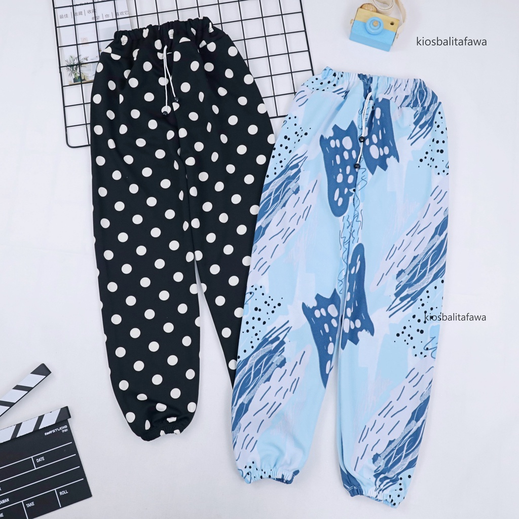 Jogger Motif Uk 10-12 Tahun / Celana Panjang Anak Laki Perempuan Grosir Murah Joger Pants Import