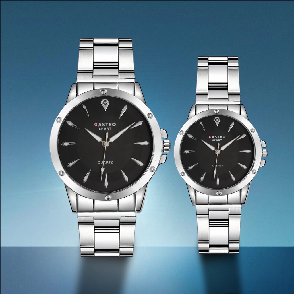 JAM TANGAN PRIA WANITA GASTRO RANTAI STAINLESS STEEL / JAM TANGAN COUPLE GASTRO SPORT QUARTZ JAM TANGAN UNISEX