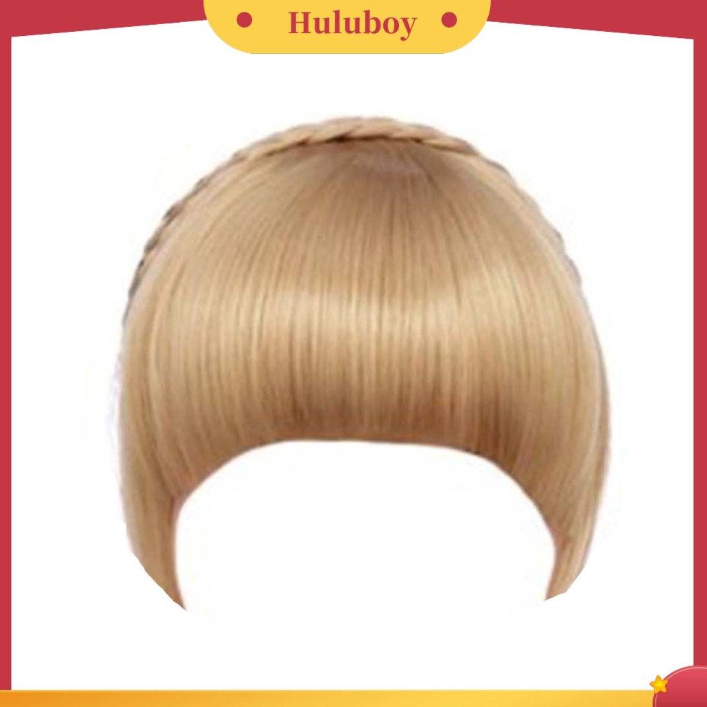 Rambut Palsu Model Kepang Elastisitas Tinggi Dengan Poni Untuk Wanita