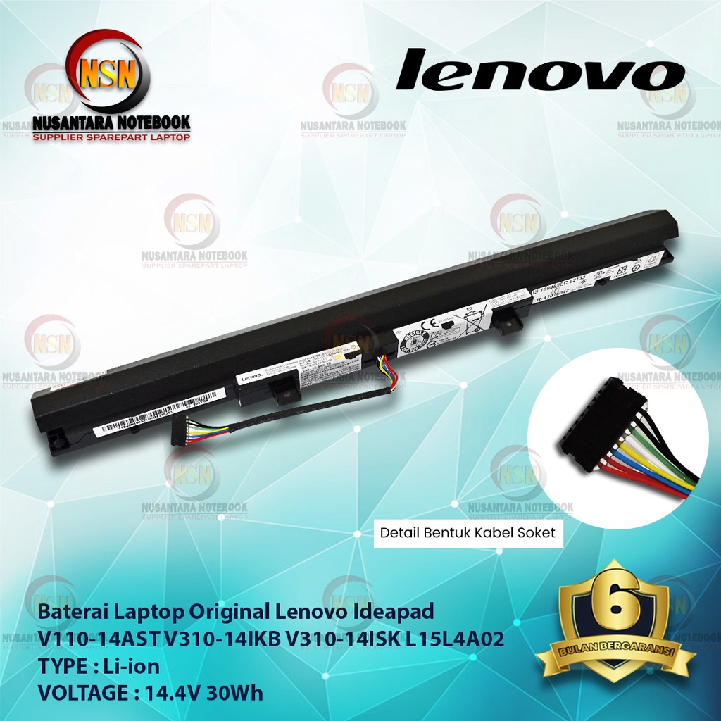 Baterai Original Lenovo Ideapad V110-14AST, V310-14IKB, V310-14ISK