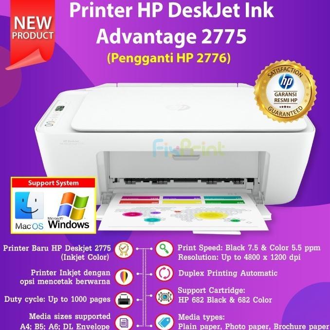 Promo HP Printer Wireless Bluetooth 2775 All-In-One Print Scan Copy