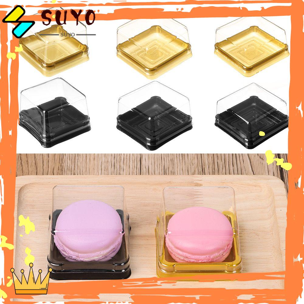Suyo 50Sets Square Moon Cake China Mid-Autumn Festival Happy Birthday Wedding Party Natal Cupcake Kemasan Packing Box
