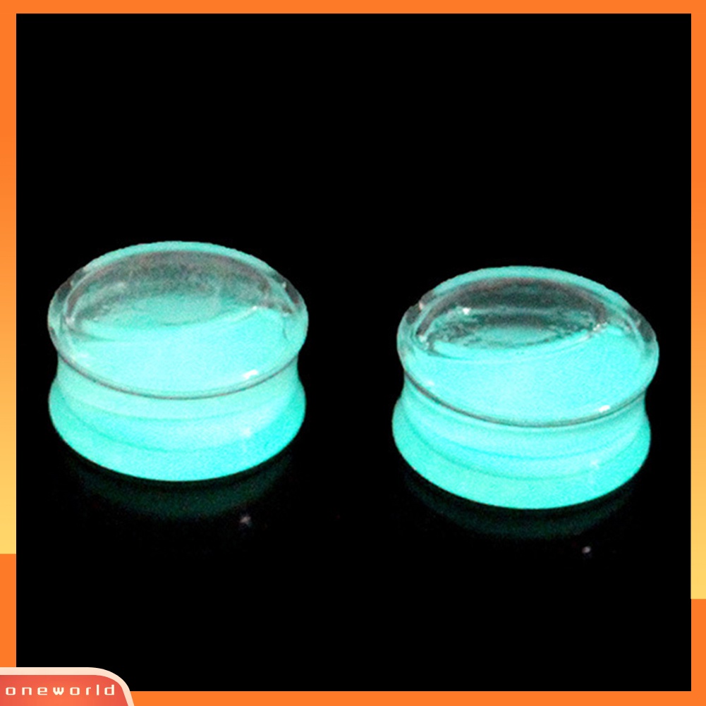 [WONE] Luminous Bening Akrilik Cair Daging Terowongan Telinga Saddle Plug Piercing Perhiasan