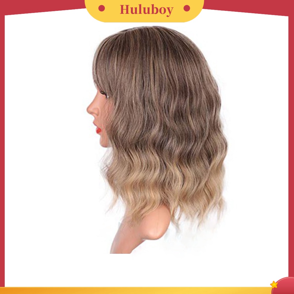 Wig Rambut Palsu Wanita Model Pendek Keriting Gelombang Natural