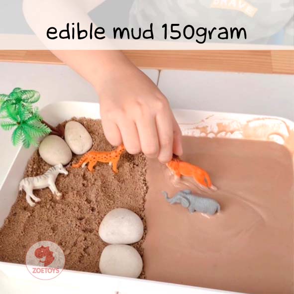 Zoetoys Edible Mud FOOD GRADE 150 gram | Mainan Lumpur Buatan Dapat Dimakan | Sensory Play Refill Sand