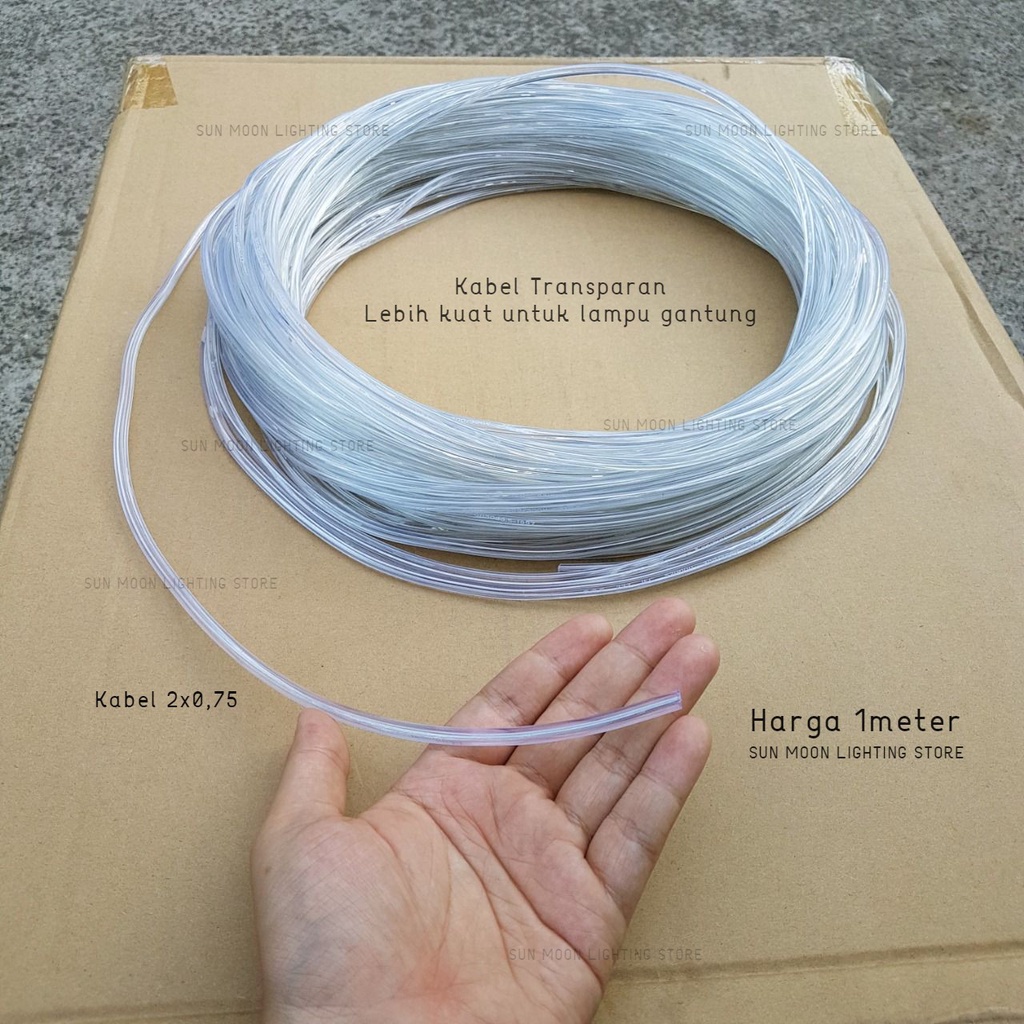 KABEL BENING TRANSPARAN BUAT LAMPU GANTUNG HIAS