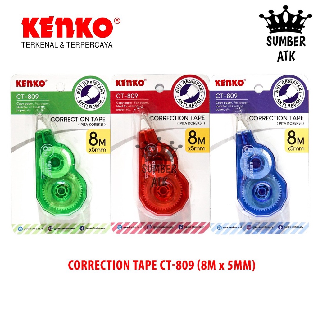 

Pita Koreksi Correction Tape KENKO CT-809 8 M x 5 mm