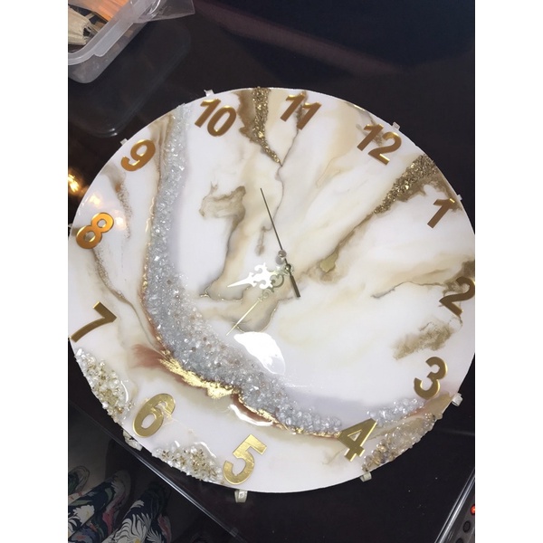 Jam dinding resin art size 40cm