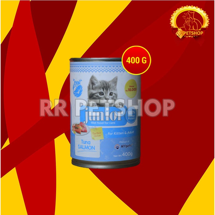 Makanan Kucing Basah Junior Wet Food Kaleng 400 Gram Non Whiskas