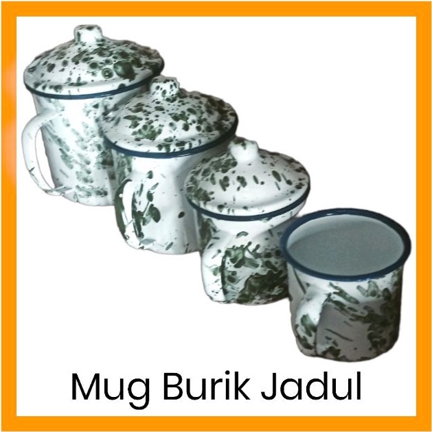 Cangkir Mug Burik Jadul Cangkir Enamel Seng Kaleng Kuno
