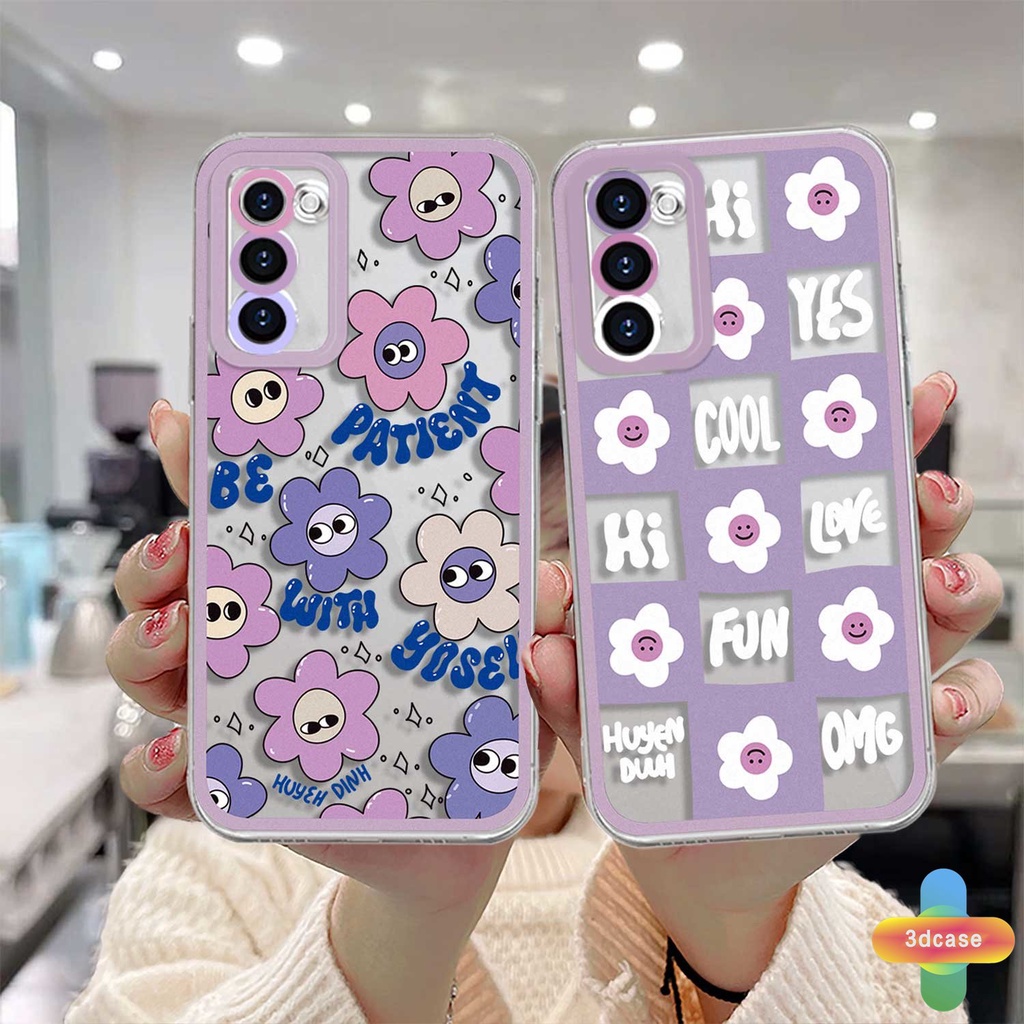Soft Case TPU Motif Bunga Smiley Cover Samsung A32 A13 A52 A12 A03 A51 A03S A23 A10S A50 A20S J7 Prime A02S A20 A50S A10 A30S A52S A30 M12 M01S A125 A13 Life F12 M10S M40S A515F A207F M02S A025 F02S