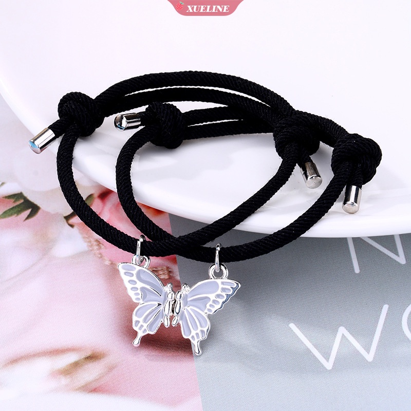 Gelang Kupu Sahabat Persahabatan Handmade Anyaman Menyembunyikan Tali Gelang Untuk Gadis Kekasih Pasangan Gelang Hadiah Jarak Jauh [ZXL]