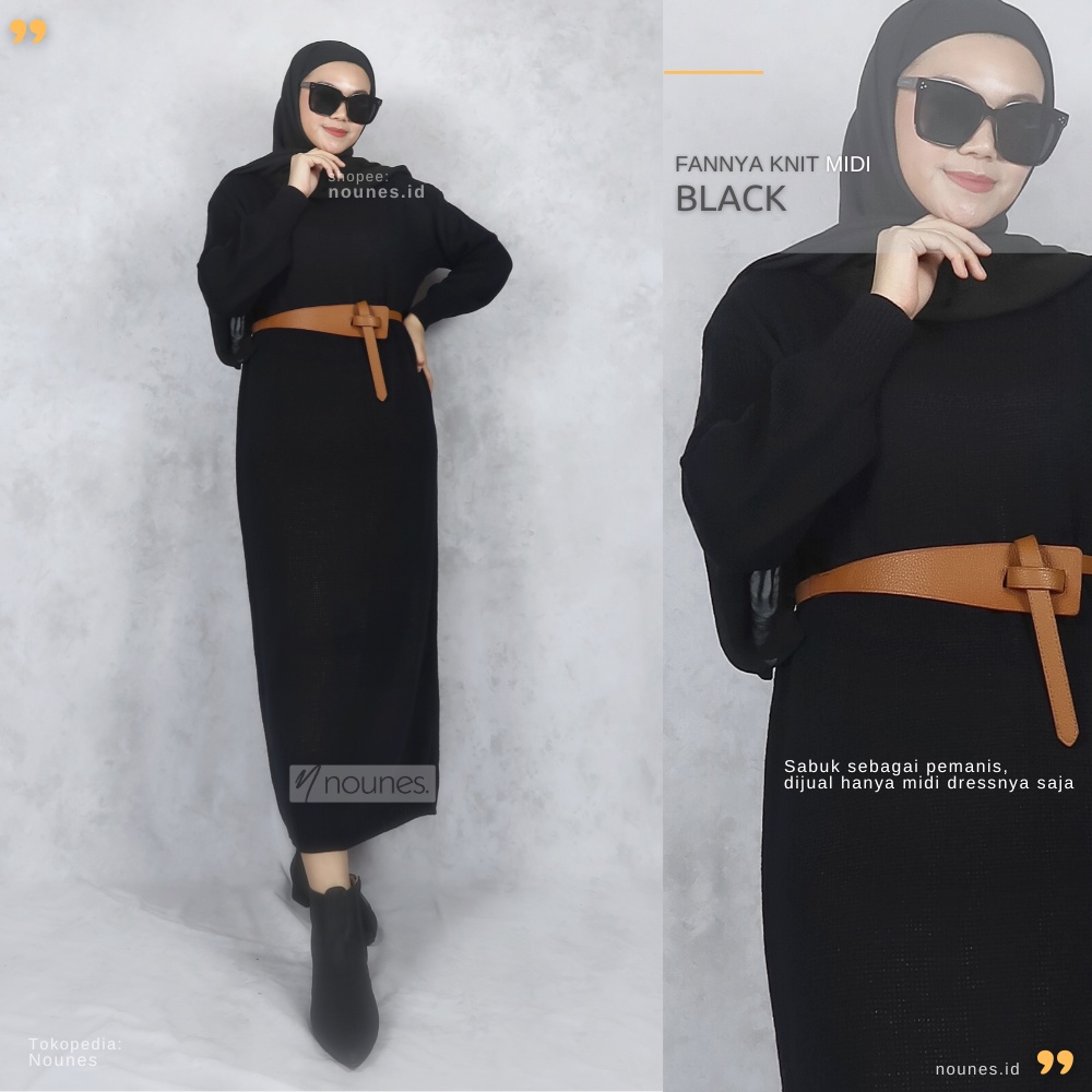 Nounes Fannya Knit Midi Dress Rajut