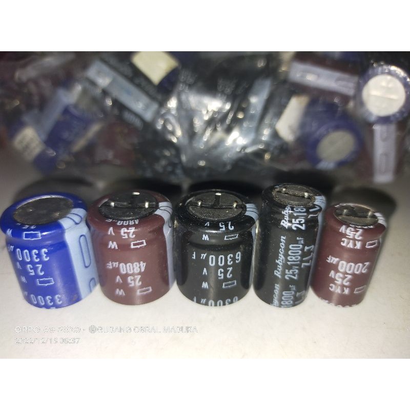 elco kaki pendek 25v 1800uf,2000uf,3300uf,4800uf,6300uf