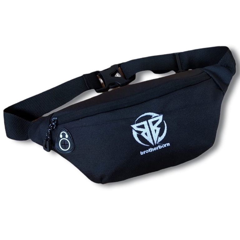 Tas Waistbag pria brotherborn logo bordir