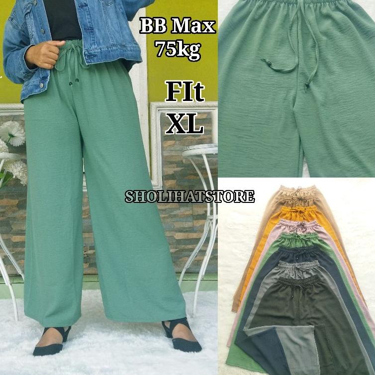 GRA.10De22ғ ‣ KULOT CRINKLE AIRFLOW IMPORT PREMIUM FIT XL XXL / CELANA KULOT PANJANG  KRINGKEL PREMI
