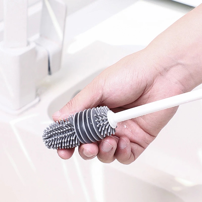 [Harga Grosir] 360° Alat Pembersih Serba Serbi Mangkok Botol Vas Sikat Cuci Sikat Cangkir Silikon Gagang Panjang Floor Drains Sink Decontamination Gadget