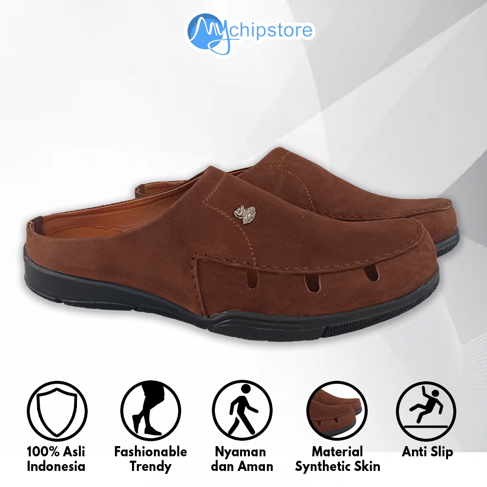 Sepatu Sandal Selop Pria Dewasa Kulit LISBON PB 225