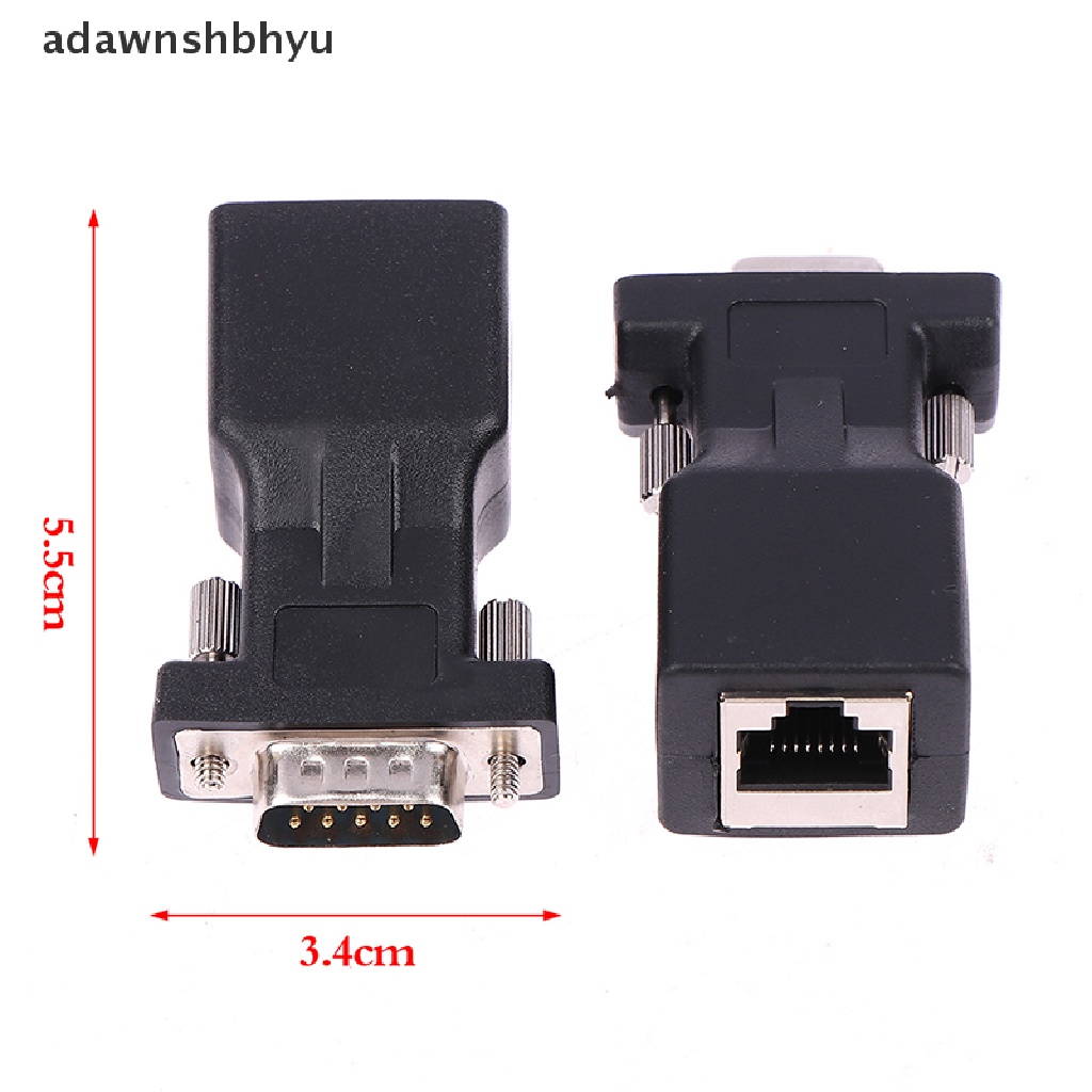 Adawnshbhyu 1Pc DB9 RS232 Male/Female to RJ45 Female Adaptor COM Port to LAN Ethernet Port Converter ID