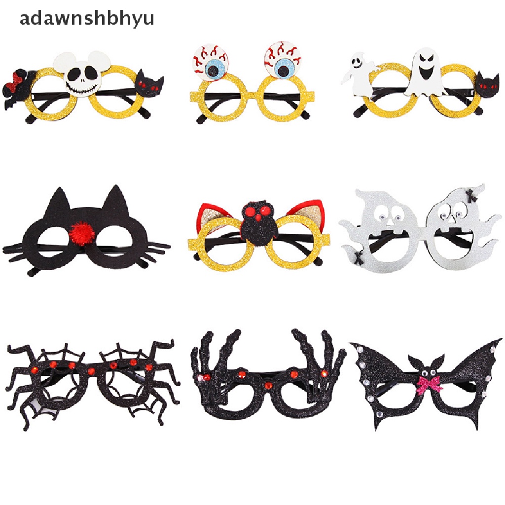 Adawnshbhyu Kacamata Pesta Halloween Tanduk Laba-Laba Labu Kacamata Lucu Pesta Ornamen Hadiah Rumit Props Foto Natal Prop Dekorasi Halloween Topeng ID