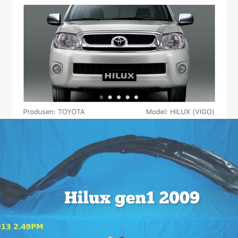 liner fender hilux 2009 2010