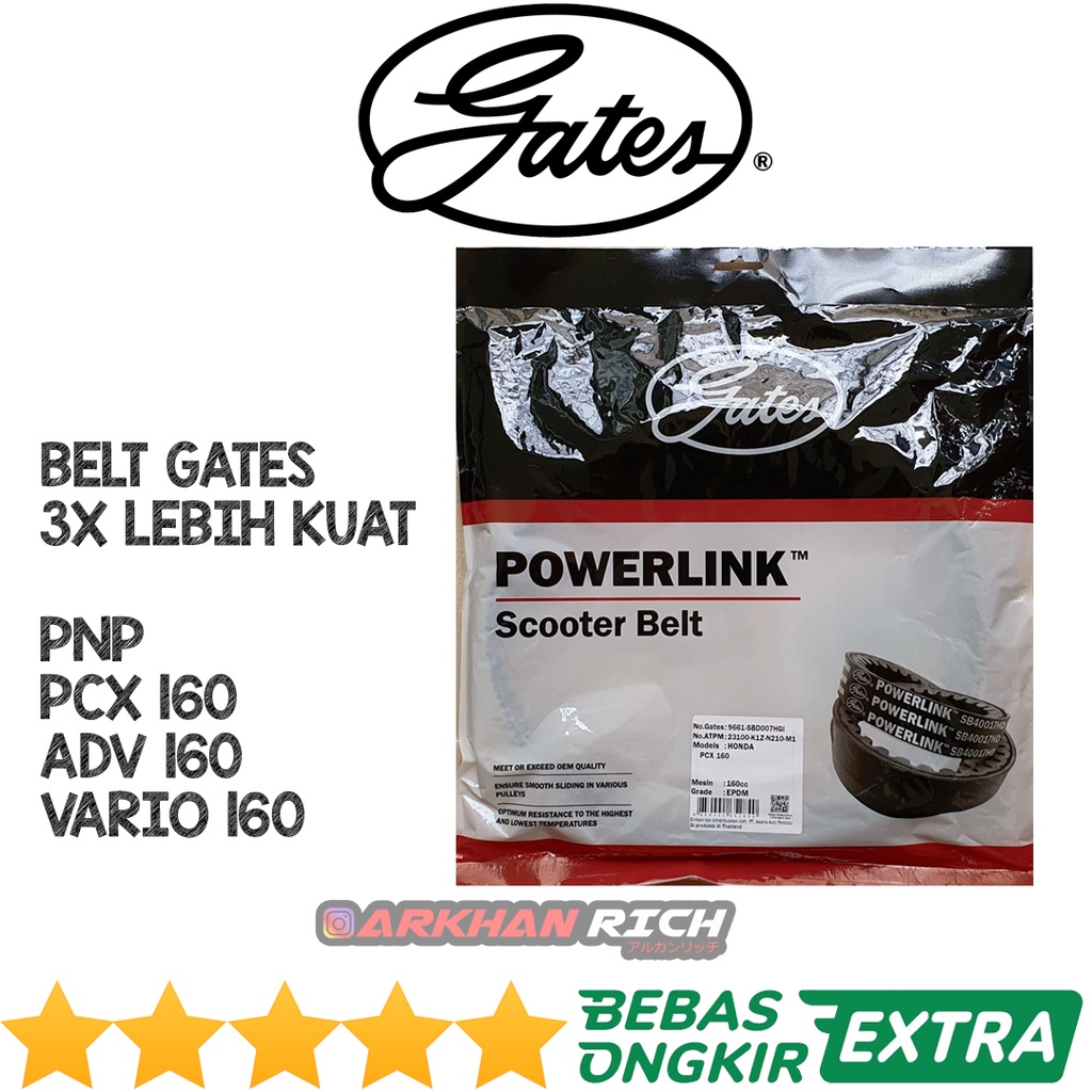 VAN BELT V BELT HONDA PCX 160 ADV 160 VARIO 160 ASLI GATES