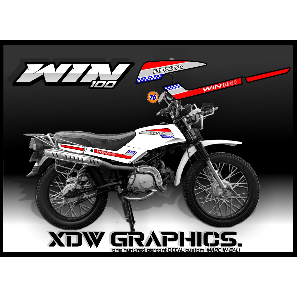 Stiker honda WIN 100 custom vintage