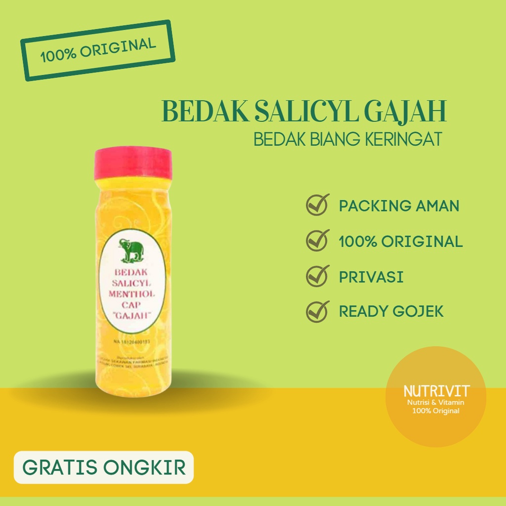 BEDAK SALICYL MENTHOL GAJAH 100GR