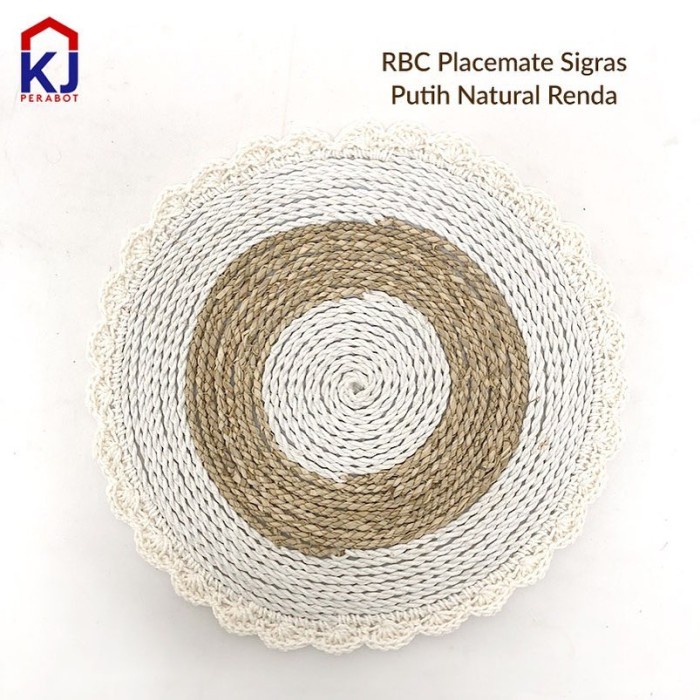 Rbc Placemat Sigras Putih Natural Renda #Original