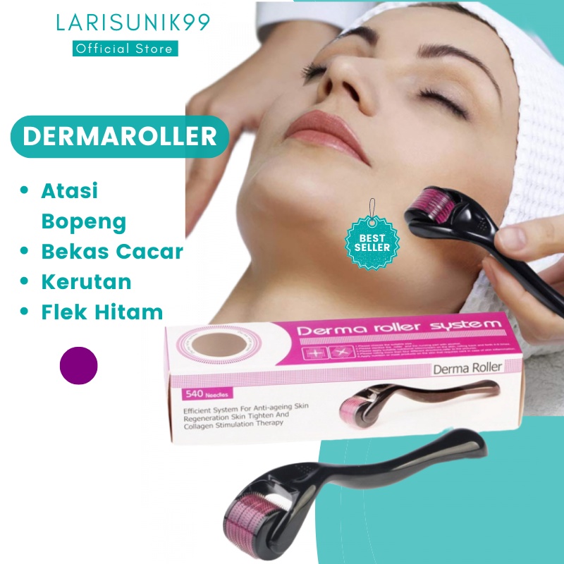 Dermaroller Micro Alat Kecantikan Perawatan Wajah 540 Jarum Uk 1.0 mm Alat Penghilang Bekas Jerawat