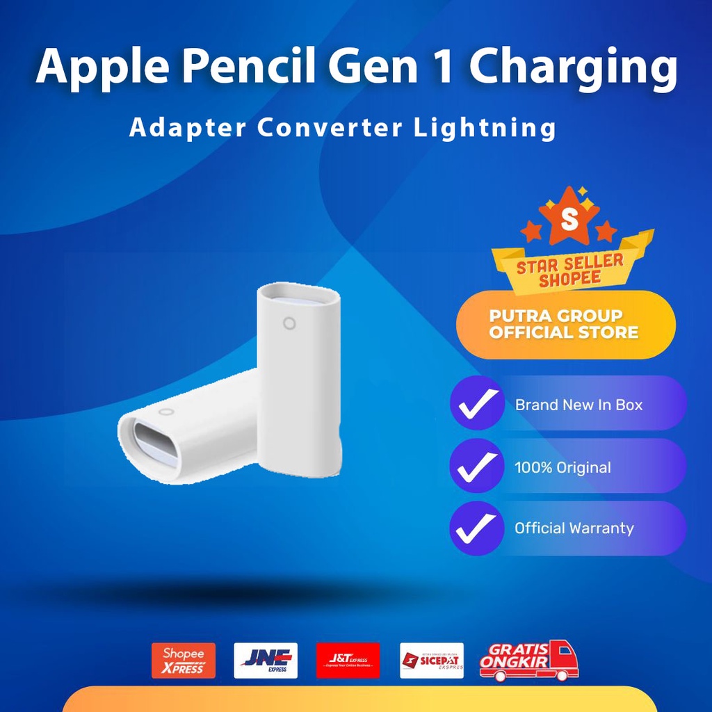 Apple Pencil Gen 1 Converter Lightning Charging Adapter 2 Female Ports