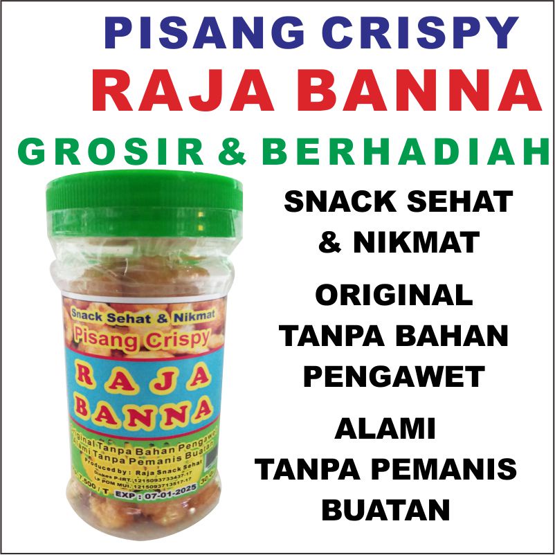 

PISANG CRISPY RAJA BANNA GROSIR SNACK SEHAT & NIKMAT 30 Gr Original Tanpa Bahan Pengawet dan Alami Tanpa Pemanis Buatan Renyah Pisang Crunchy Cemilan Enak RAMBAK PISANG OVEN KERIPIK SALE PISANG KERUPUK BANANA ANNUR KARANGAYU Toko Buku 4777 Pisang Crispi