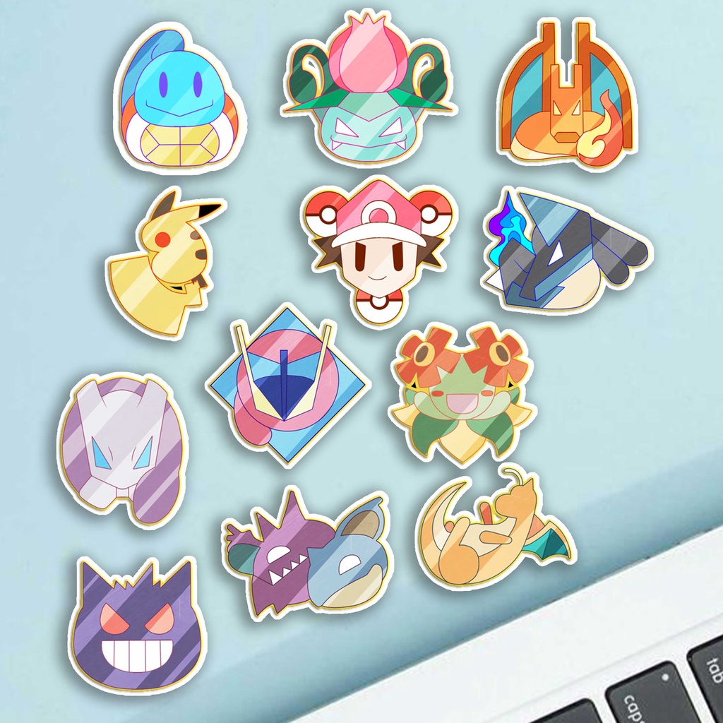 

Sticker Edition Pokemon Emblem Aesthetic Stiker Waterproof (10pcs)