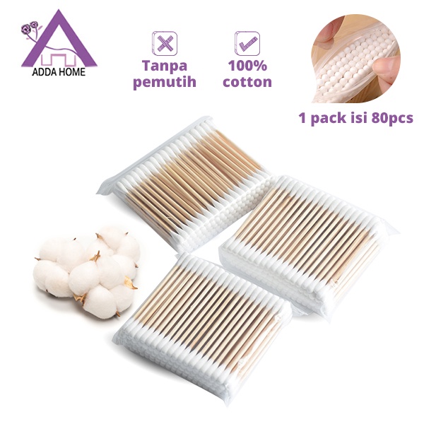 Cotton Buds isi 80pcs Cotton Swaps Pembersih Telinga