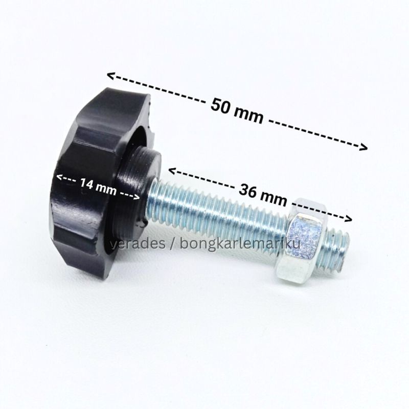 Kaki Adjuster M8 T.36 Plastik / Kaki Stabil Meja