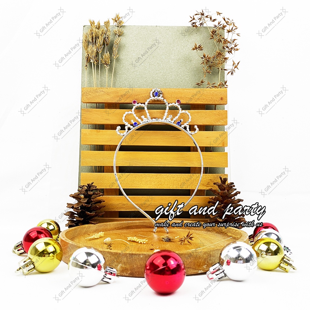 Bando Tiara Silver Kecil 1 / Tiara Crown / Headband Tiara Silver