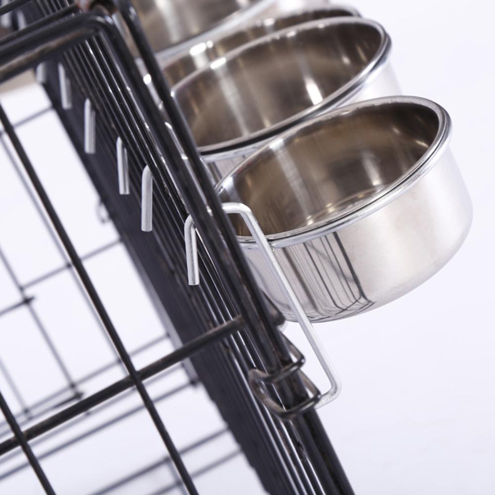 TOP Mangkok Anjing Stationary Tahan Lama Gantungan Kandang Cangkir Stainless Steel Gantung Feeder Dish