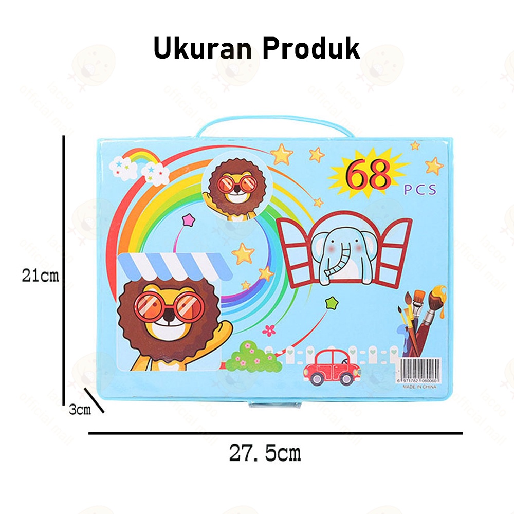 Lacoo Art set 68PCS Crayon set Pensil warna Alat krayon menggambar mewarnai