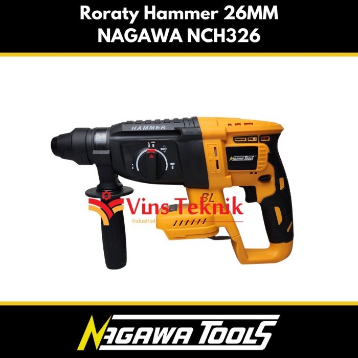Mesin Bor Beton Baterai 3Mode Cordless Hammer Drill 26Mm Nagawa Nch326