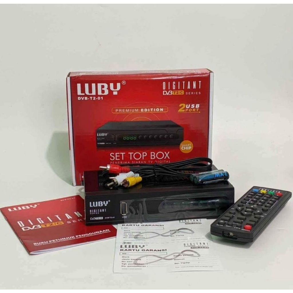 REALPICT!!! Set Top Box LUBY Tipe DVB-T2-01 Siaran TV Digital Receiver