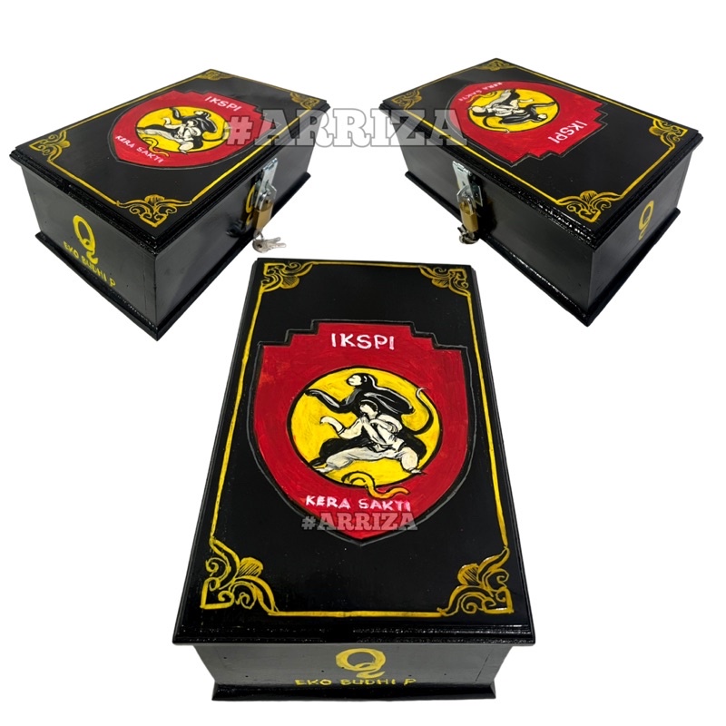 (BISA COD) KOTAK SABUK IKAT PINGGANG KERA SAKTI IKSPI DARI KAYU JATI (FREE UKIR NAMA) TEMPAT PENYIMPANAN SABUK PENCAK SILAT