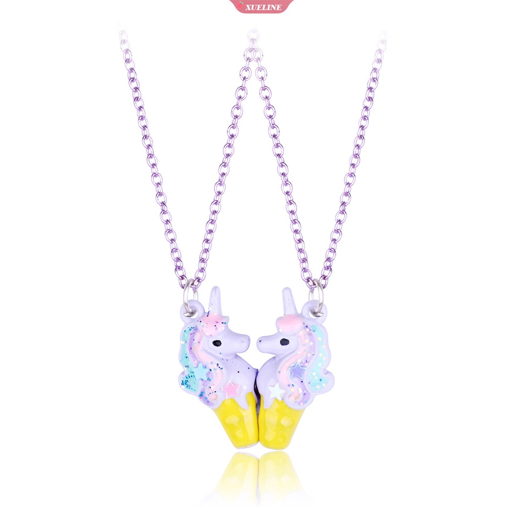 Fashion Lucu unicorn Kalung Kartun Anak magnet Kalung BFF Teman Baik Paduan Tetes Minyak fashion Perhiasan Anak Hadiah [ZXL]