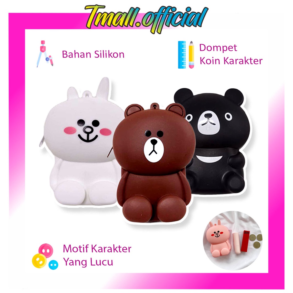 TMALL D034 Dompet Koin Mini Karakter Dompet Silikon Dompet Silicon Coin Import JKT COD