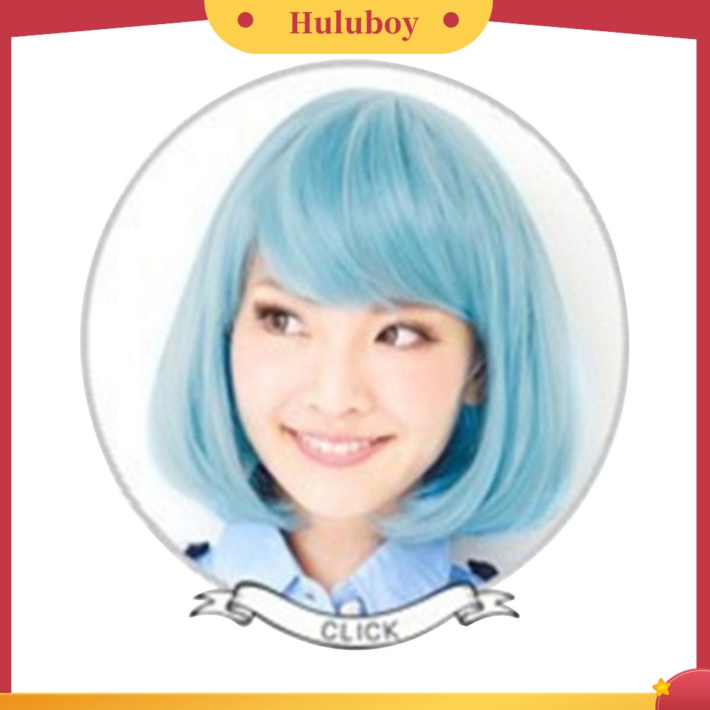 Wig Rambut Pendek Lurus Keriting Model Bob Untuk Kostum Cosplay Anime