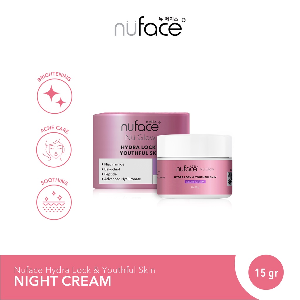 (HERBORIST) NUFACE NUGLOW HYDRA LOCK &amp; YOUTHFUL SKIN night cream 15gr