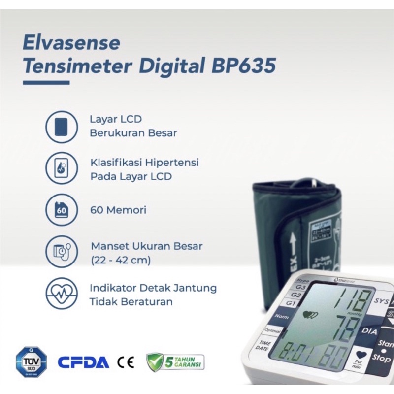 ELVASENSE TENSIMETER DIGITAL BP635 MEDICALONLINE MEDICAL ONLINE