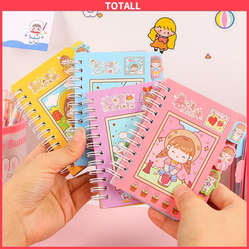 COD Buku Catatan Lucu Siswa Scrapbook Coil  Buku Portabel  Dengan Stiker Di Dalamnya-Totall