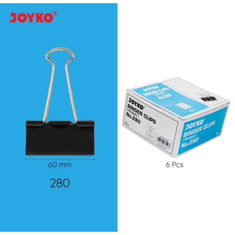 

Binder Clip Joyko 280 Penjepit Kertas Besar 60 mm